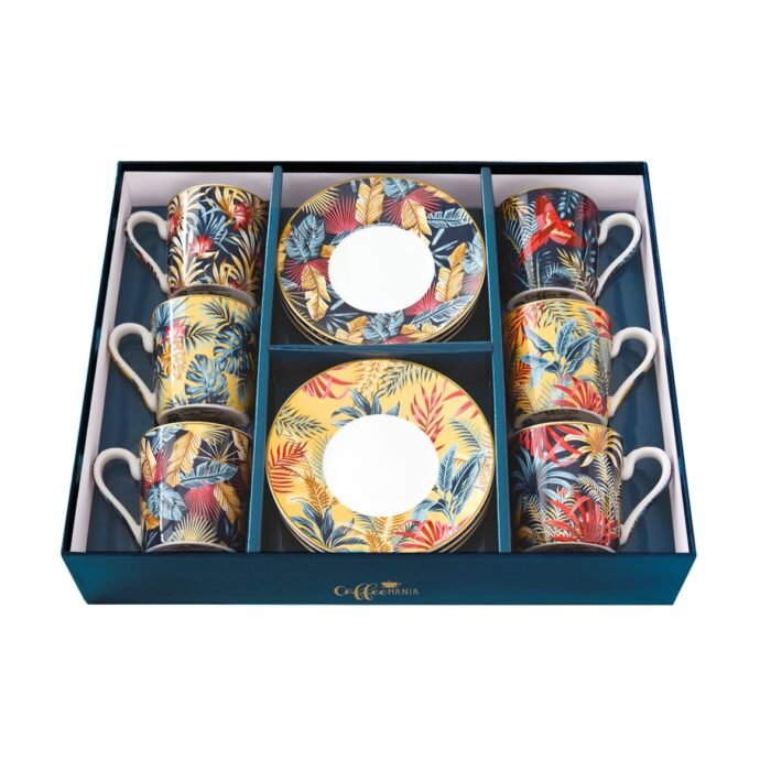 COFFRET 6 TASSES A CAFE EN PORCELAINE EQUATORIAL EASY LIFE R0126-EQUA