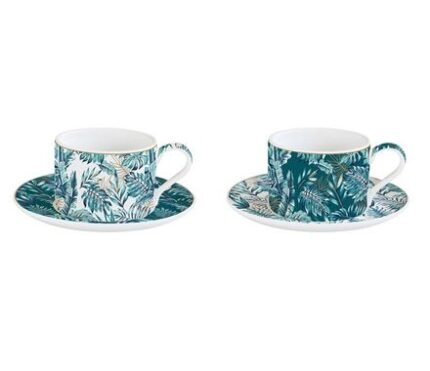 COFFRET DUO DE 2 DEJEUNER EN PORCELAINE 24 CL MANIA JUNGLE - R0132-JUNG